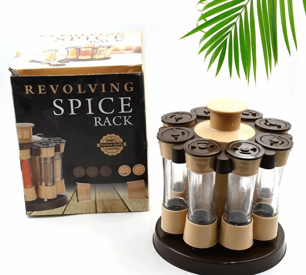 360° Revolving Spice Rack - 8 Jar Spice Organizer for Kitchen & Dining Table