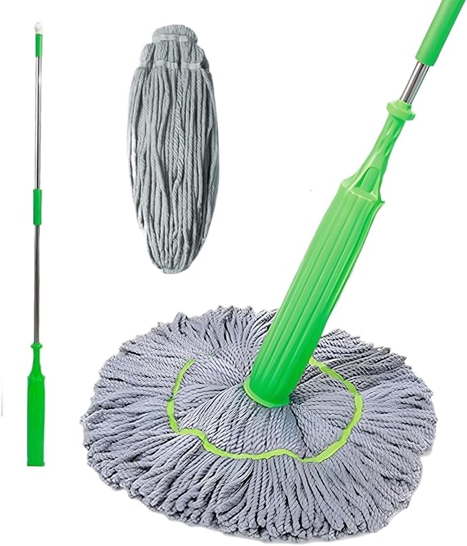 2-in-1 Self-Wringing Microfiber Mop – Smart, Hands-Free Cleaning