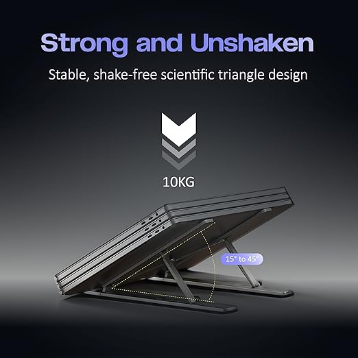 6 Angles Adjustable Aluminum Ergonomic Foldable Portable Tabletop Laptop/Desktop Riser Stand Holder