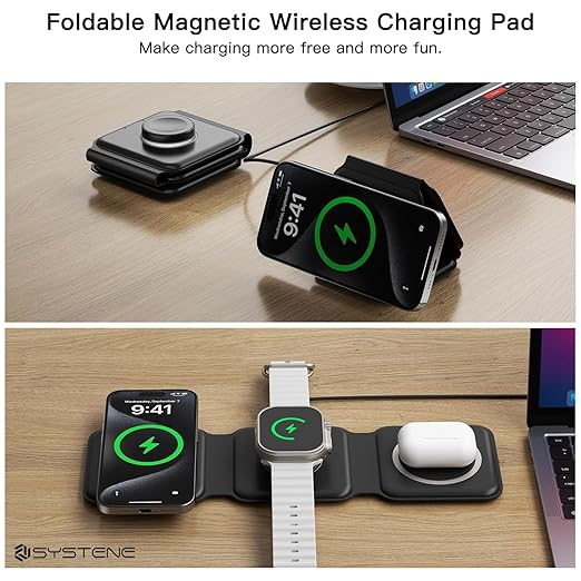 3 in 1 Magnetic Foldable Mag-Safe Wireless Charger