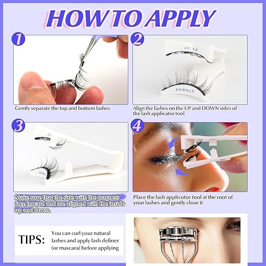 Magnetic Eyelashes without Eyeliner Natural Reusable Magnetic Lashes Kit