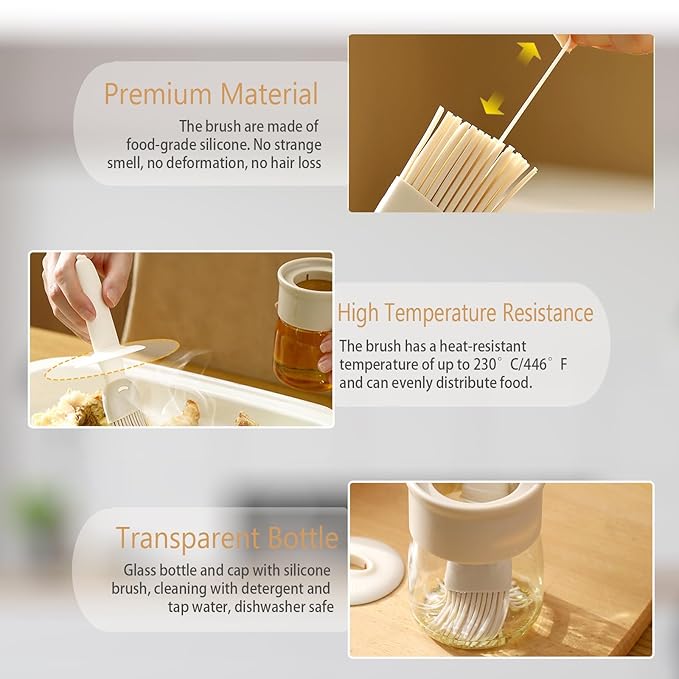 2 in 1 Oil Dispenser Bottle with Silicone Basting Brush (Buy 1 Get 1 Free)