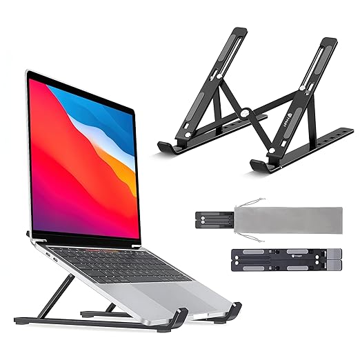 6 Angles Adjustable Aluminum Ergonomic Foldable Portable Tabletop Laptop/Desktop Riser Stand Holder