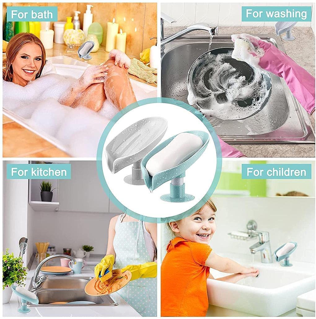 Leaf-Shape Self Draining Soap Dish Holder (Buy 1 Get 1 Free)