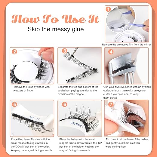 Magnetic Eyelashes without Eyeliner Natural Reusable Magnetic Lashes Kit
