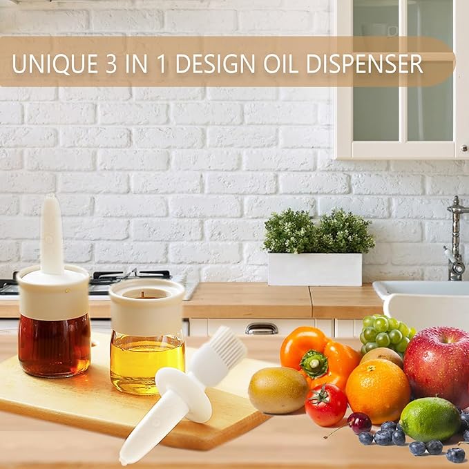 2 in 1 Oil Dispenser Bottle with Silicone Basting Brush (Buy 1 Get 1 Free)