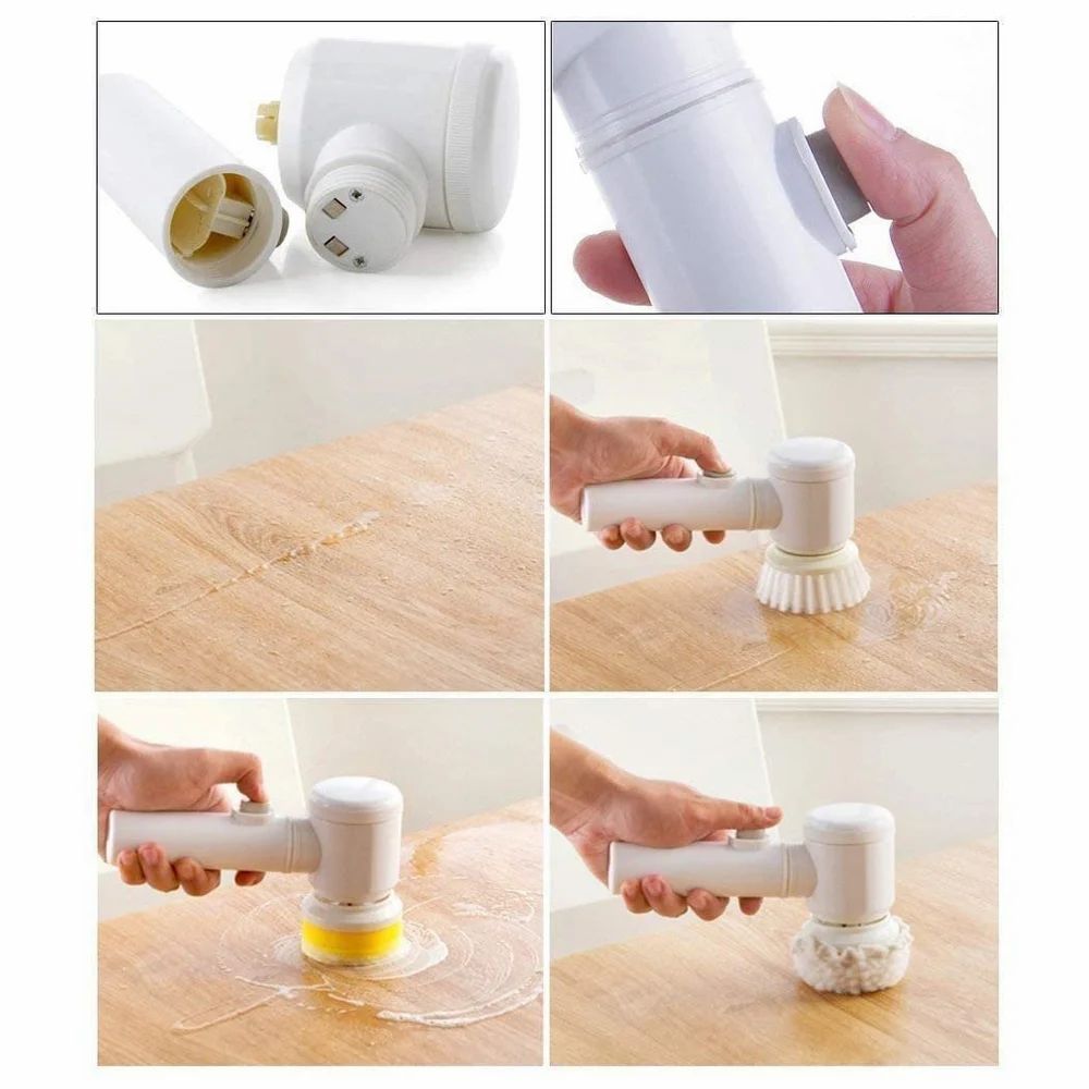 5in1 Home Kitchen Electric Cleaning Brush, Electric Spin Scrubber