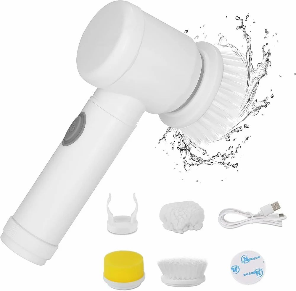 5in1 Home Kitchen Electric Cleaning Brush, Electric Spin Scrubber