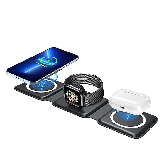 3 in 1 Magnetic Foldable Mag-Safe Wireless Charger
