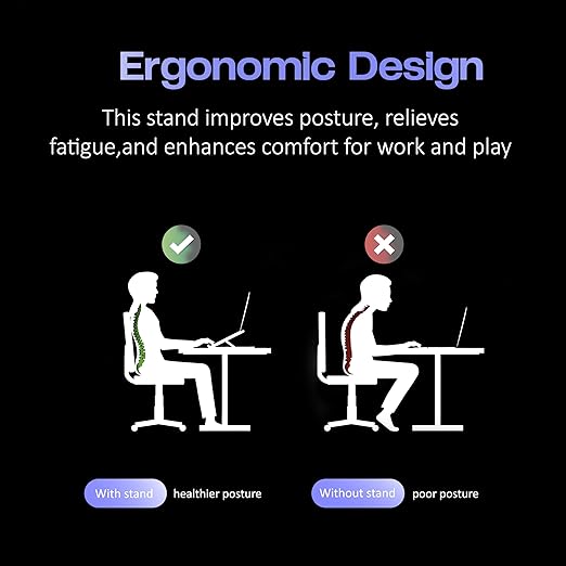 6 Angles Adjustable Aluminum Ergonomic Foldable Portable Tabletop Laptop/Desktop Riser Stand Holder