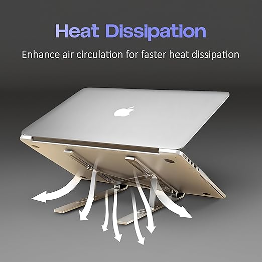 6 Angles Adjustable Aluminum Ergonomic Foldable Portable Tabletop Laptop/Desktop Riser Stand Holder