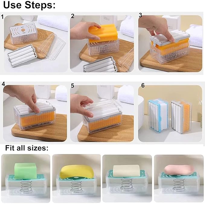 Plastic 2-in-1 Portable Laundry Rolling Soap Box
